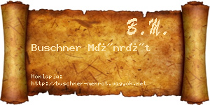 Buschner Ménrót névjegykártya